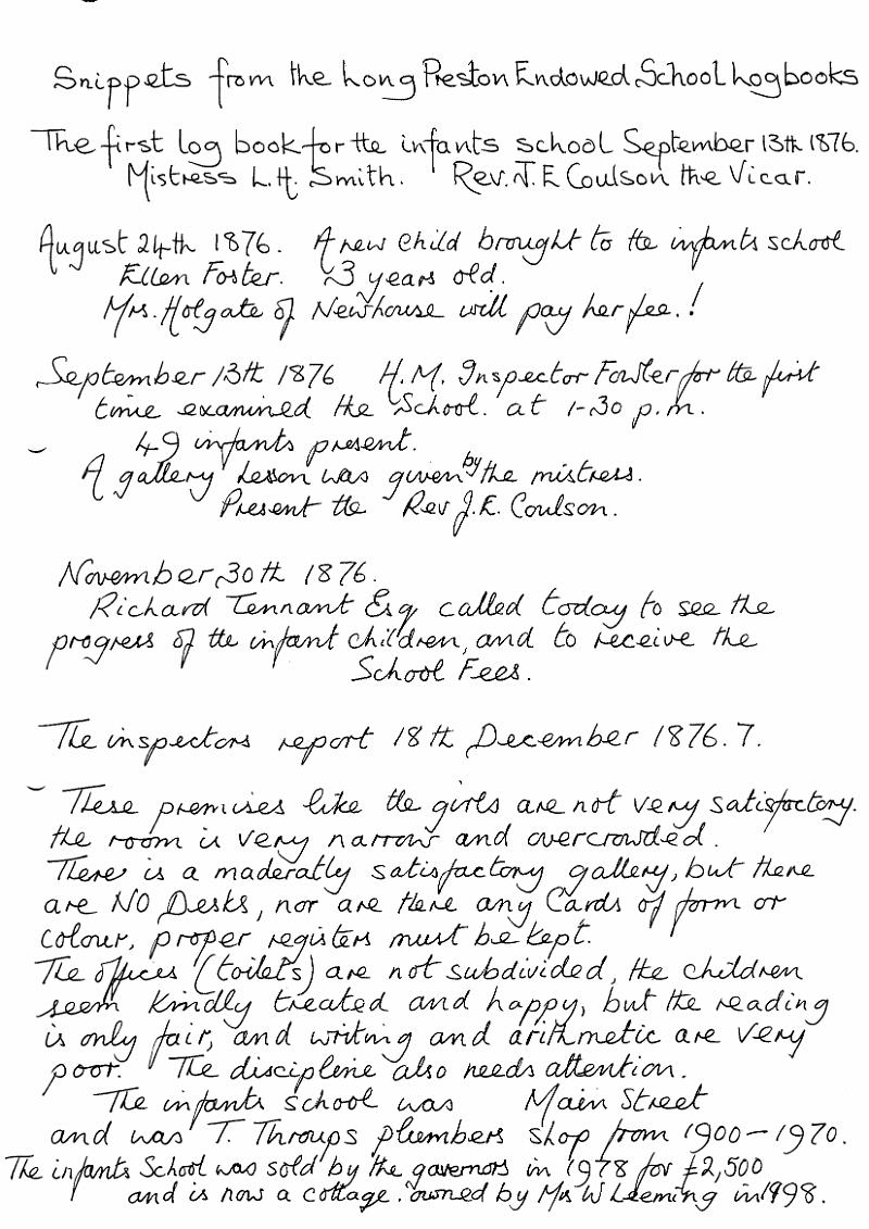 Log Book 1876.JPG - Extracts from Long Preston Endowed School Log Book 1876